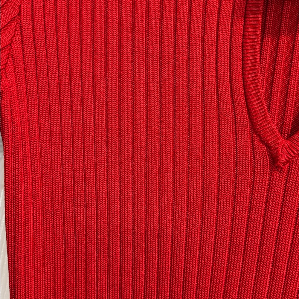 H&M Edition  Red V-Neck Ribbed Sweater - Picture 7 of 7